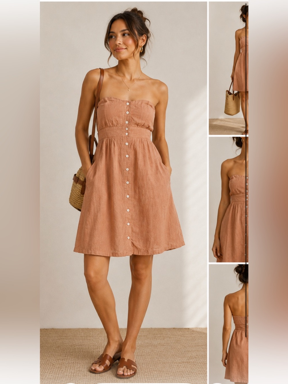 J. Crew Button Down Dress 100% Cotton with Pockets in Pink